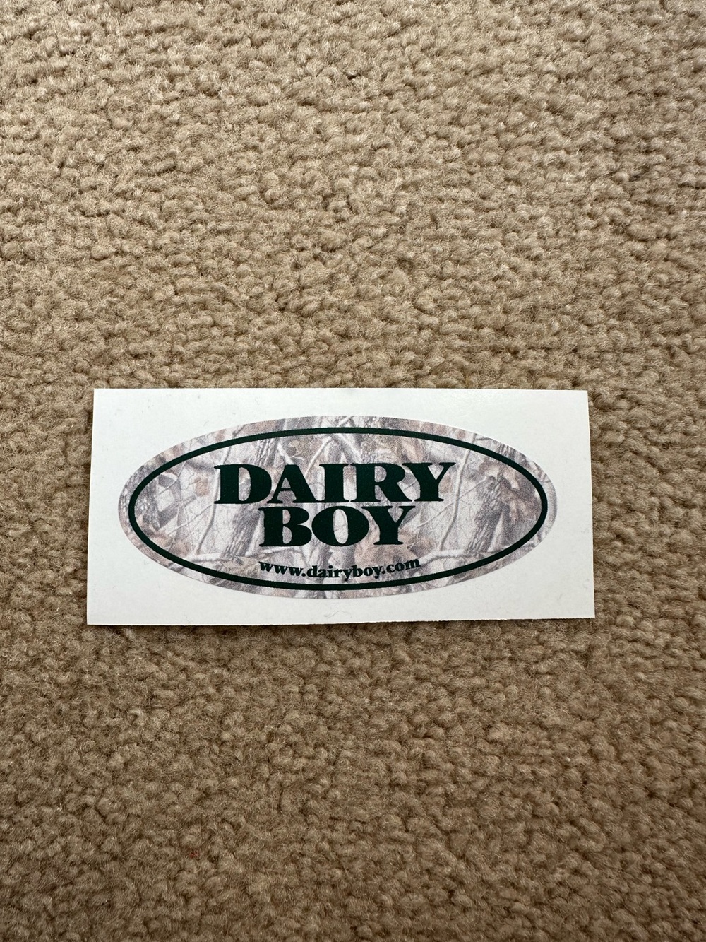 Dairy Boy camo sticker